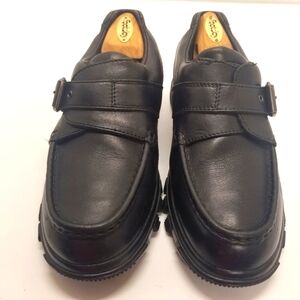 Polo Sport Ralph Lauren Mens Size 10D MB2371 Black Leather Monk Strap Buckle